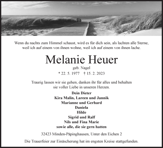 Traueranzeigen Von Melanie Heuer Trauer MT De