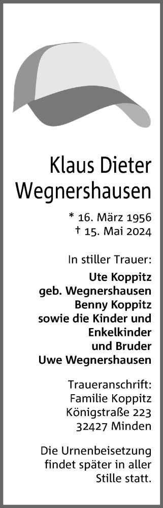 Anzeige von Klaus Dieter Wegnershausen von 4401