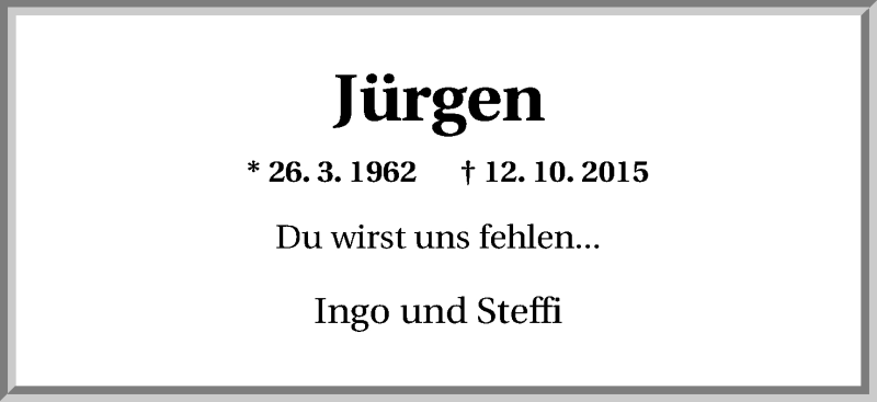 Traueranzeige für Jürgen Möller vom 15.10.2015 aus Mindener Tageblatt