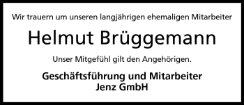 Anzeige von Helmut Brüggemann von Mindener Tageblatt
