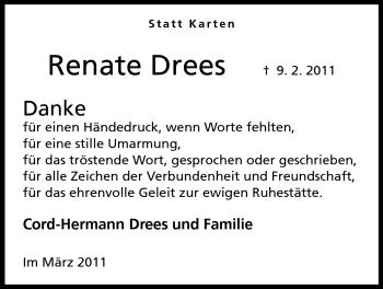 Anzeige von Renate Drees von Mindener Tageblatt