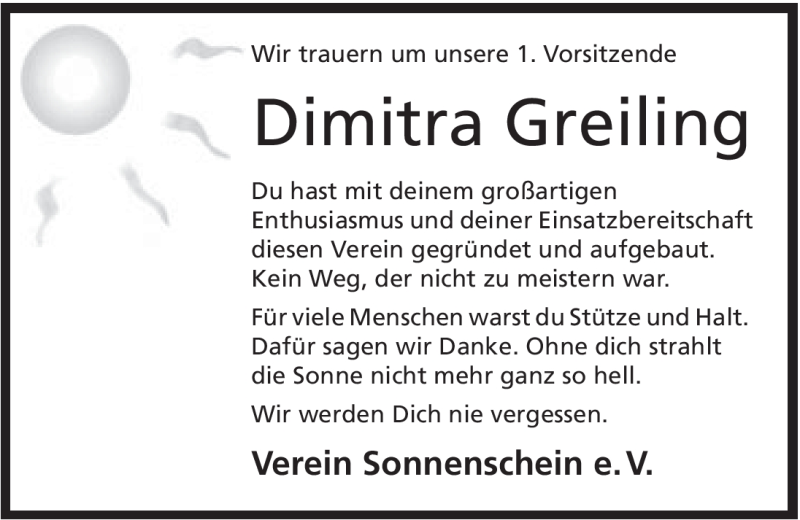  Traueranzeige für Dimitra Greiling vom 30.12.2011 aus Mindener Tageblatt