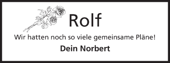 Anzeige von Rolf Buschermöhle von Mindener Tageblatt