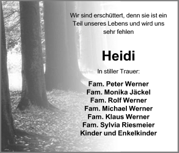 Anzeige von Heidi  von Mindener Tageblatt