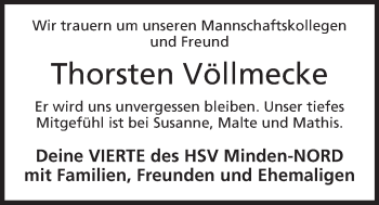 Anzeige von Thorsten Völlmecke von Mindener Tageblatt