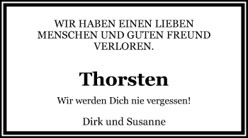 Anzeige von Thorsten  von Mindener Tageblatt