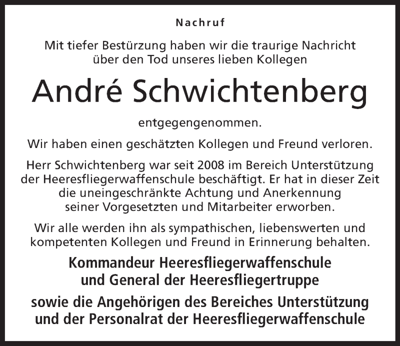  Traueranzeige für André Schwichtenberg vom 13.04.2013 aus Mindener Tageblatt
