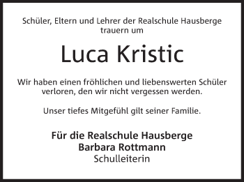 Anzeige von Nicole und Luca Kristic von Mindener Tageblatt