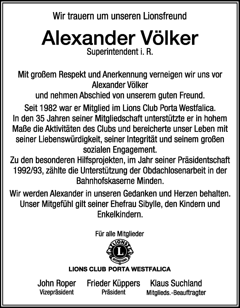  Traueranzeige für Alexander Völker vom 09.12.2017 aus Mindener Tageblatt