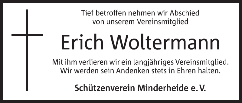  Traueranzeige für Erich Woltermann vom 01.10.2019 aus Mindener Tageblatt
