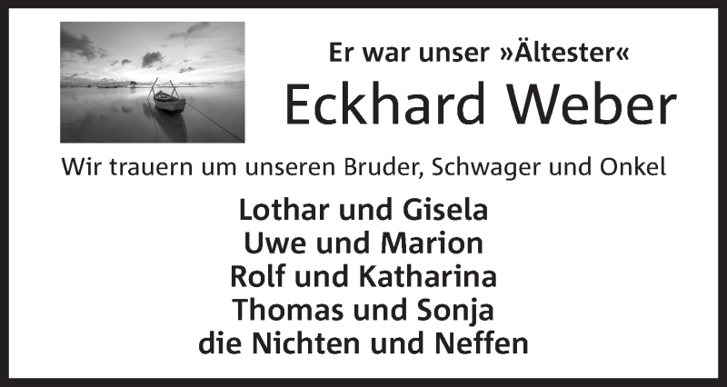  Traueranzeige für Eckhard Weber vom 11.05.2019 aus Mindener Tageblatt