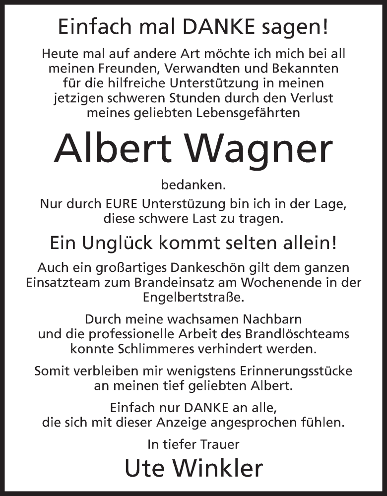  Traueranzeige für Albert Wagner vom 06.07.2019 aus Mindener Tageblatt