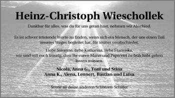 Anzeige von Heinz-Christoph Wieschollek von Mindener Tageblatt
