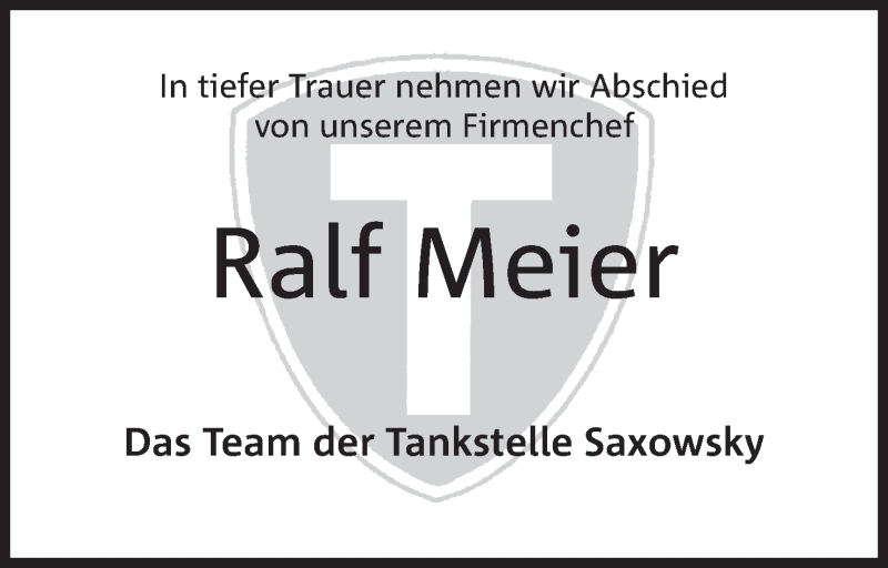  Traueranzeige für Ralf Meier vom 20.10.2020 aus Mindener Tageblatt