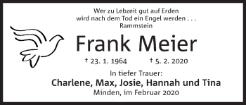 Anzeige von Frank Meier von Mindener Tageblatt