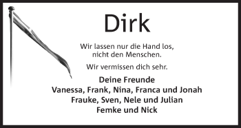 Anzeige von Dirk  von Mindener Tageblatt