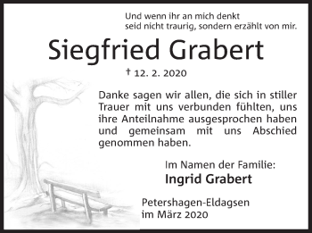 Anzeige von Siegfried Grabert von Mindener Tageblatt
