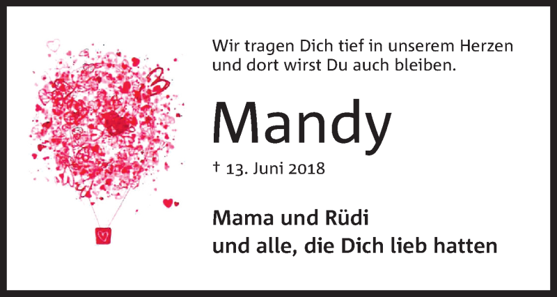  Traueranzeige für Mandy Wiese vom 13.06.2020 aus Mindener Tageblatt