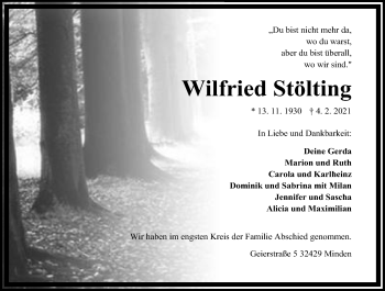 Anzeige von Wilfried Stölting von Mindener Tageblatt
