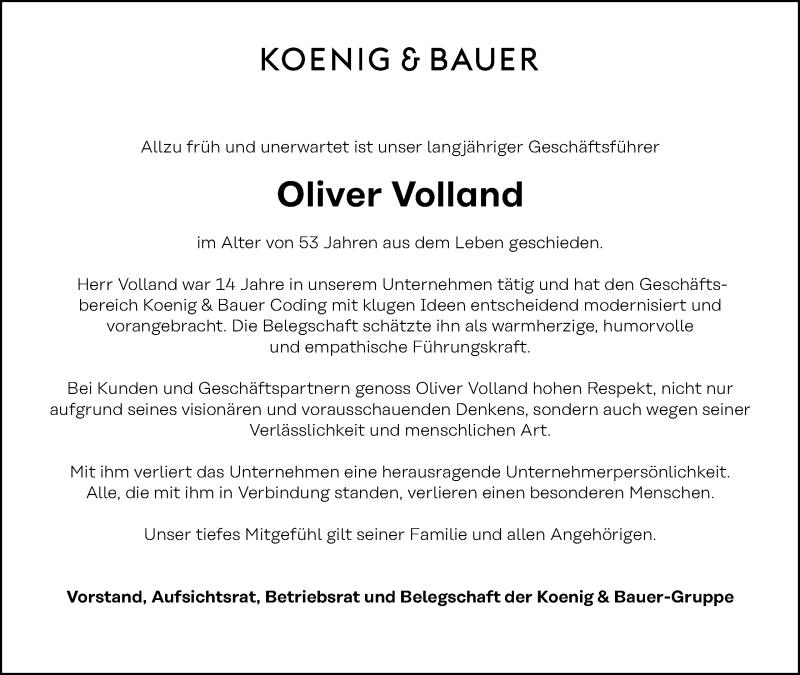  Traueranzeige für Oliver Volland vom 30.04.2022 aus Mindener Tageblatt