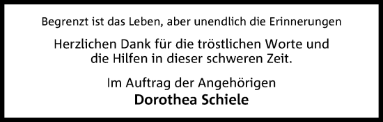 Anzeige von Dorothea Schiele von 4401