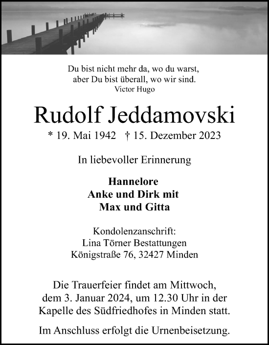 Anzeige von Rudolf Jeddamovski von 4401