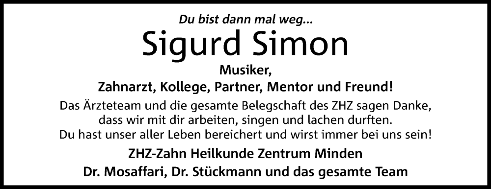  Traueranzeige für Sigurd Simon vom 16.12.2023 aus 4401