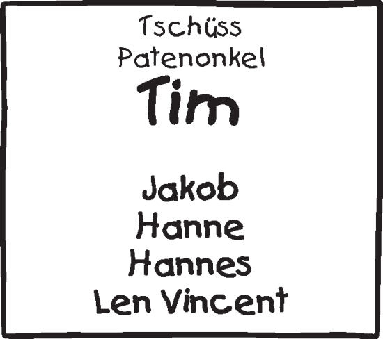 Anzeige von Tim  von Mindener Tageblatt