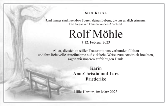Anzeige von Rolf Möhle von Mindener Tageblatt