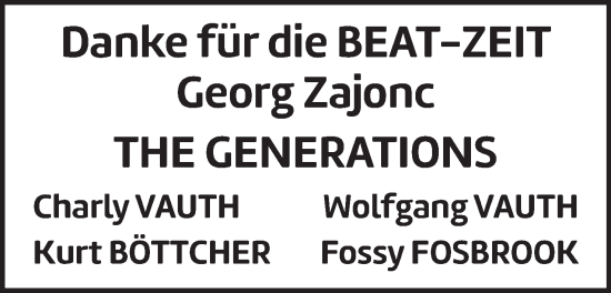 Anzeige von Georg Zajonc von Mindener Tageblatt