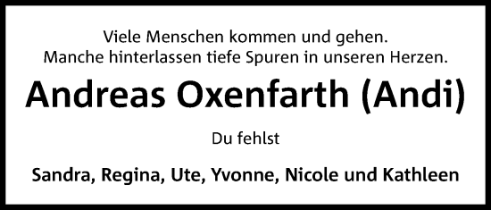 Anzeige von Andreas Oxenfarth von 4401