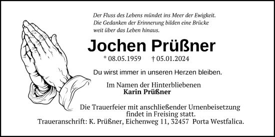 Anzeige von Jochen Prüßner von 4401