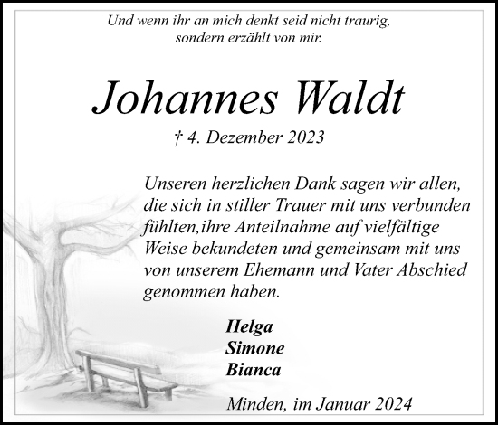 Anzeige von Johannes Waldt von 4401