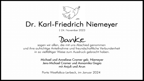 Anzeige von Karl-Friedrich Niemeyer von 4401