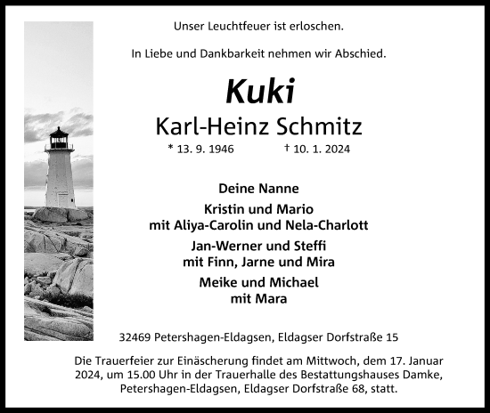 Anzeige von Karl-Heinz Schmitz von 4401