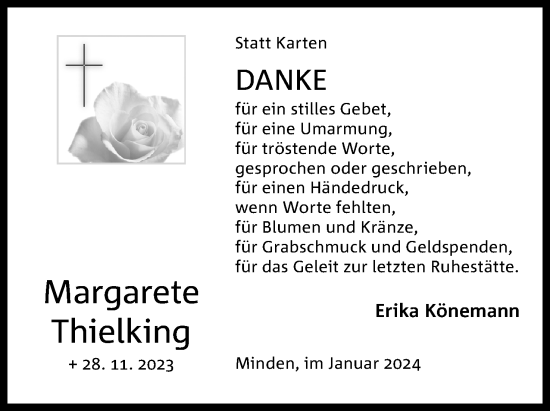Anzeige von Margarete Thielking von 4401