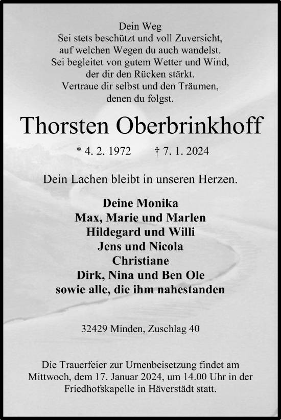 Anzeige von Thorsten Oberbrinkhoff von 4401