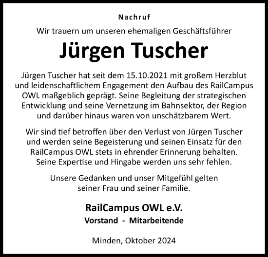 Anzeige von Jürgen Tuscher von 4401