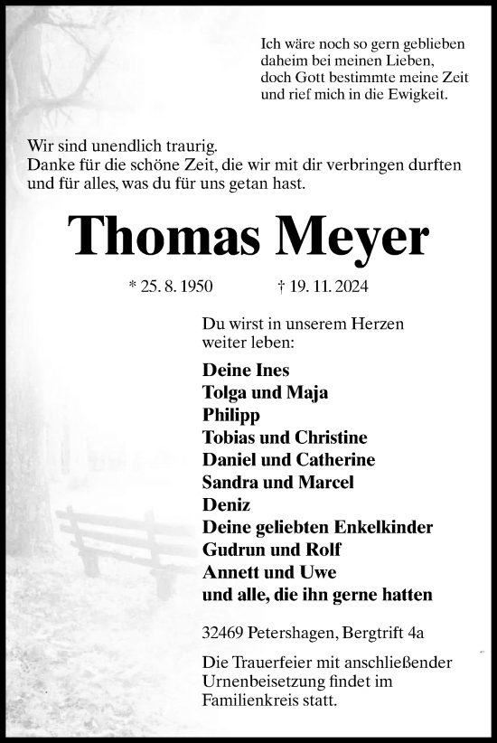 Anzeige von Thomas Meyer von 4401