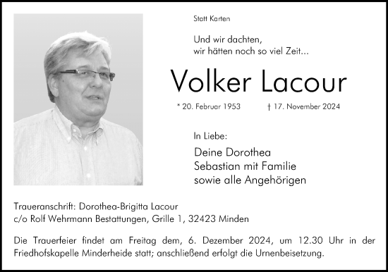 Anzeige von Volker Lacour von 4401