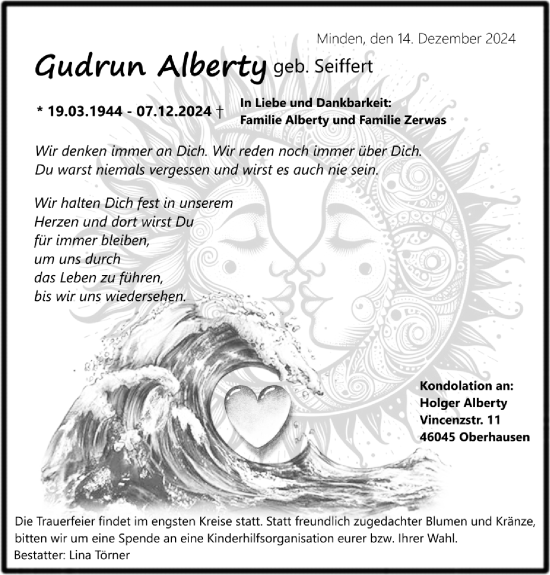 Anzeige von Gudrun Alberty von 4401