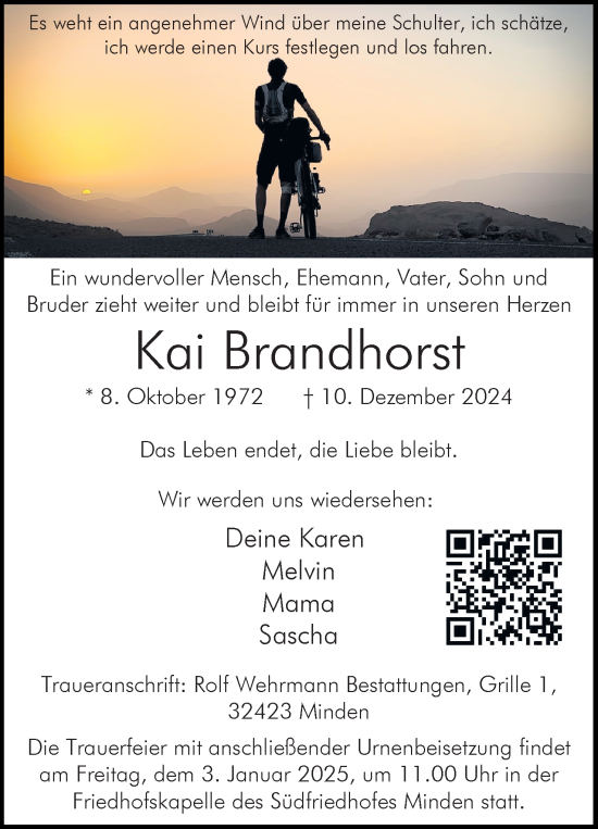 Anzeige von Kai Brandhorst von 4401