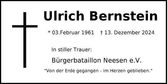 Anzeige von Ulrich Bernstein von 4401