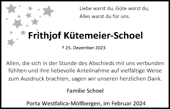 Anzeige von Frithjof Kütemeier-Schoel von 4401
