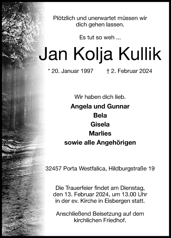 Anzeige von Jan Kolja Kullik von 4401