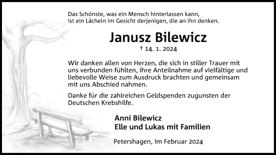 Anzeige von Janusz Bilewicz von 4401