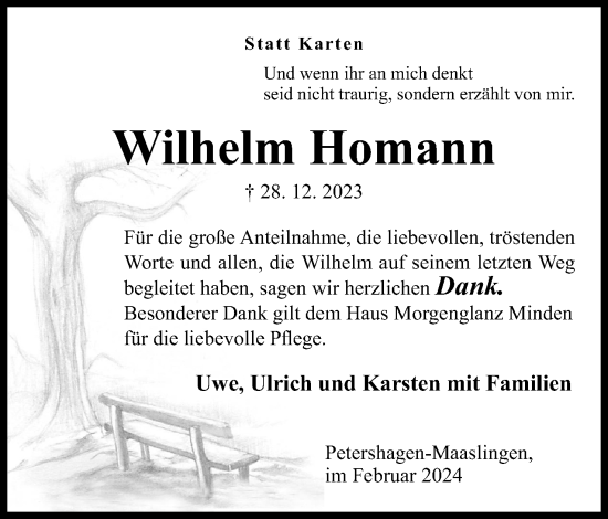 Anzeige von Wilhelm Homann von 4401