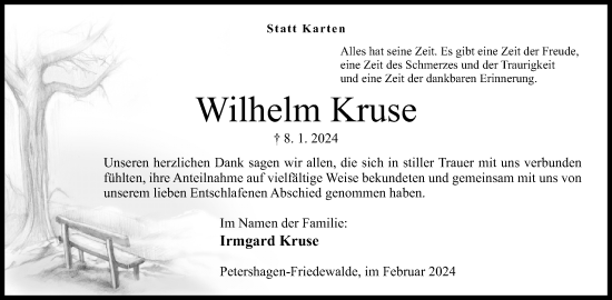 Anzeige von Wilhelm Kruse von 4401