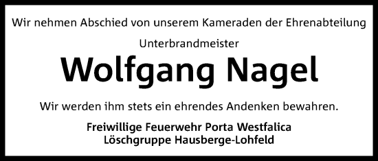 Anzeige von Wolfgang Nagel von 4401