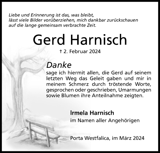 Anzeige von Gerd Harnisch von 4401